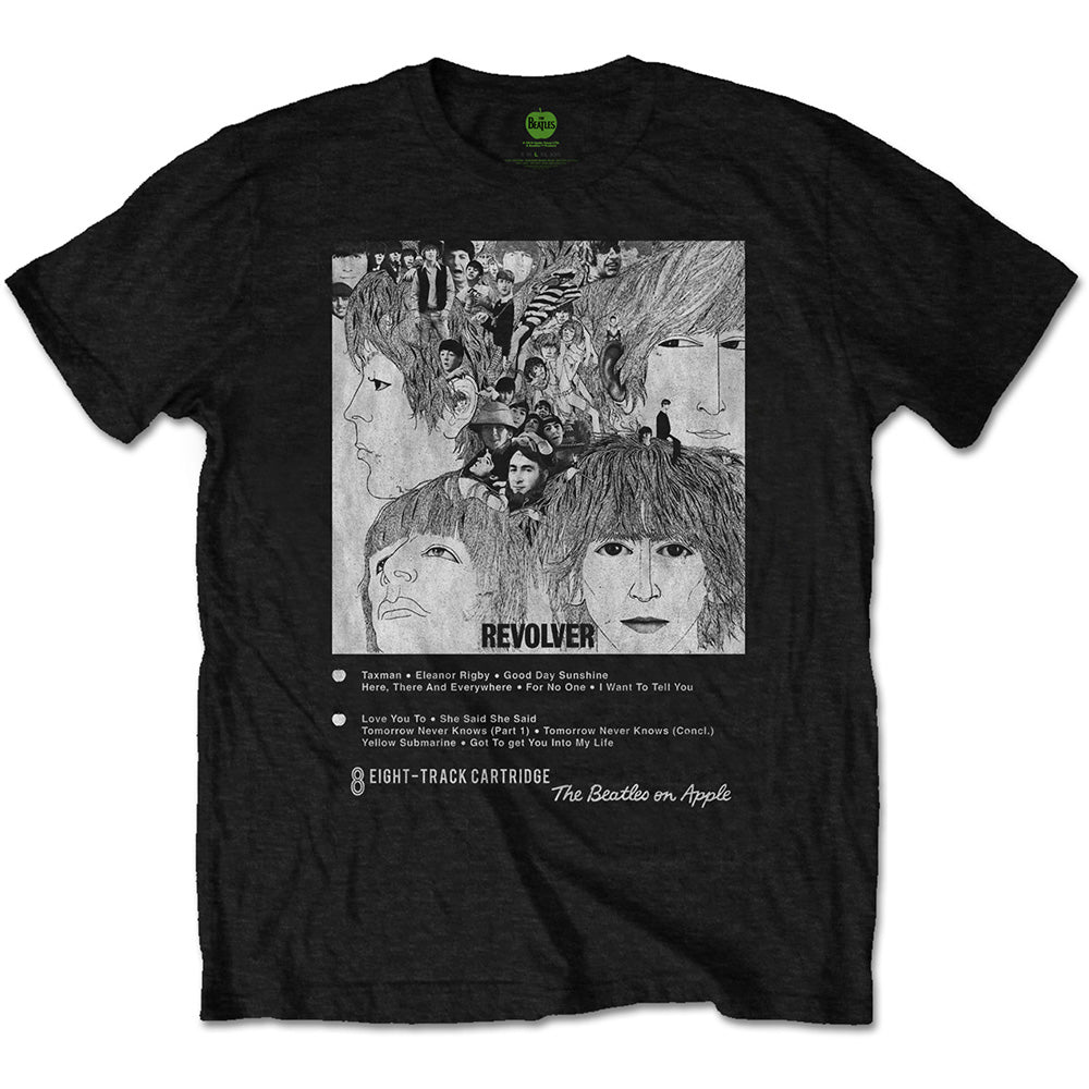 The Beatles Unisex T-Shirt: Revolver 8 Track (Black)