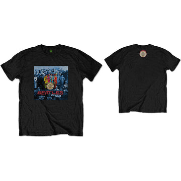 The Beatles Unisex T-Shirt: Sgt Pepper Blue (Black) (Back Print)