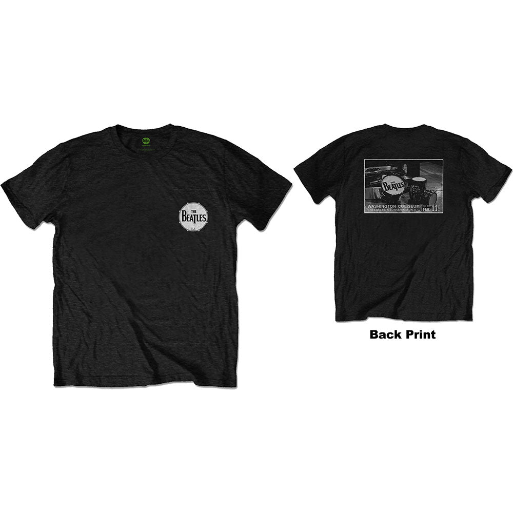 The Beatles Unisex T-Shirt: Washington Coliseum (Black) (Back Print)
