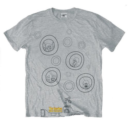 The Beatles Unisex T-Shirt: Bubbles (Heather Grey)
