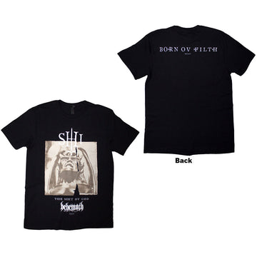 Behemoth Unisex T-Shirt: The Shit Ov God Parchment (Black) (Back Print)