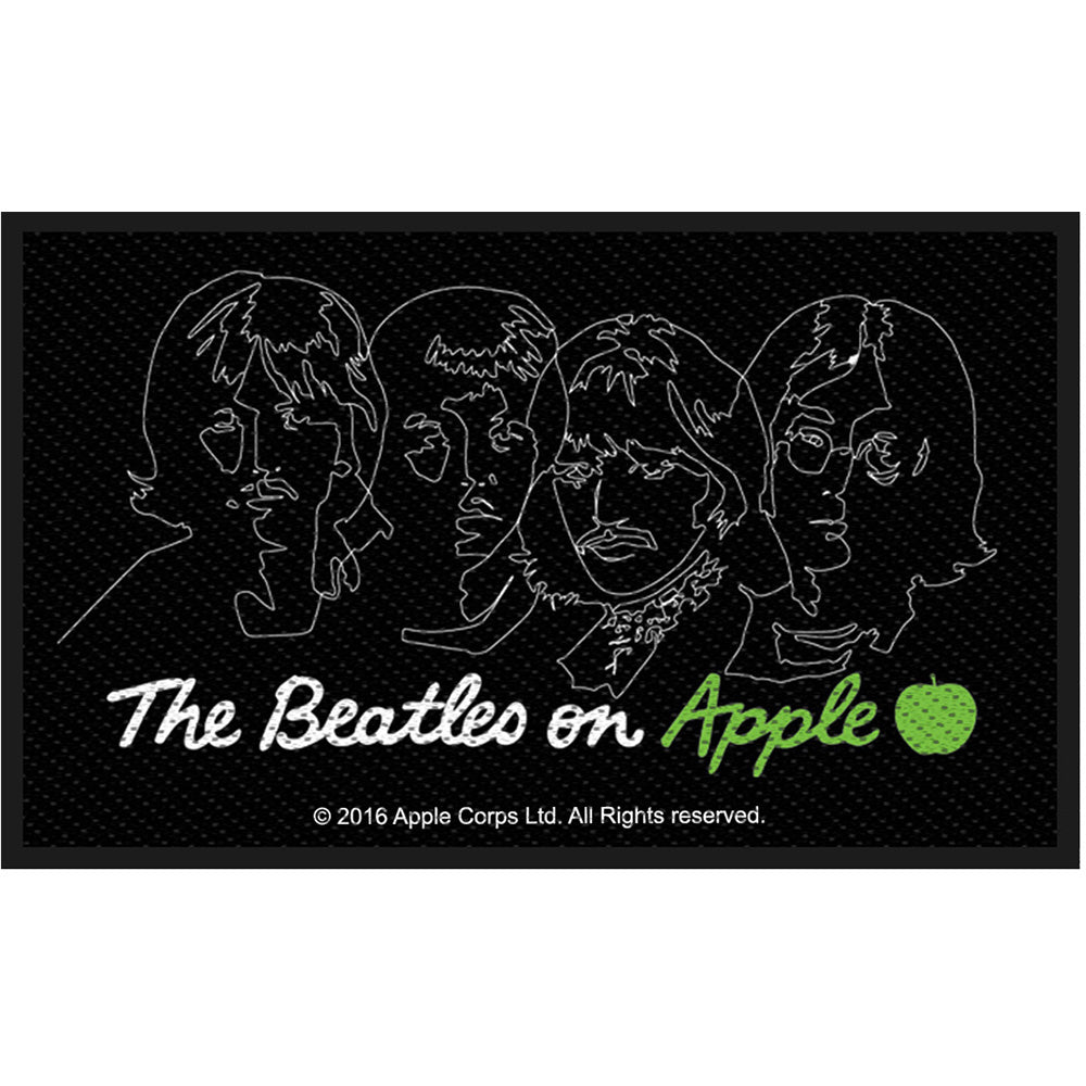 The Beatles Standard Patch: On Apple (White on Black)