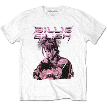 Billie Eilish Unisex T-Shirt: Purple Illustration (White)