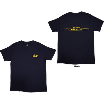 Blur Unisex T-Shirt: Parklife Back (Navy Blue) (Back Print Only)