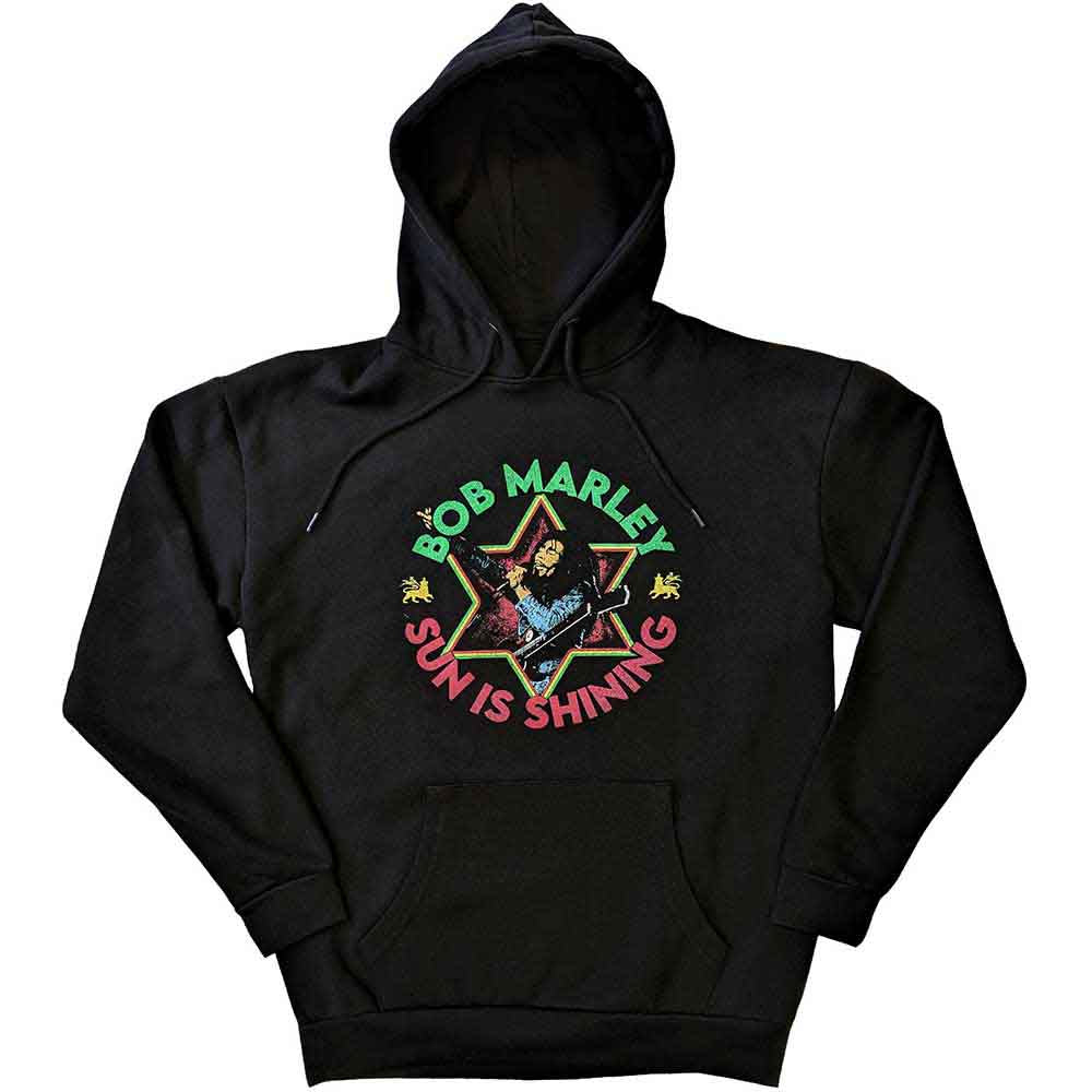 Bob Marley Unisex Pullover Hoodie: Sun Is Shining (Black)