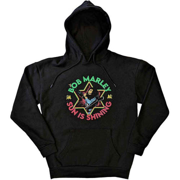 Bob Marley Unisex Pullover Hoodie: Sun Is Shining (Black)