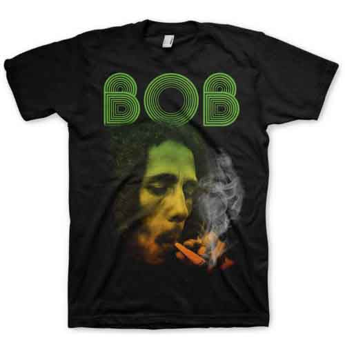 Bob Marley Unisex T-Shirt: Smoking Da Erb (Black)