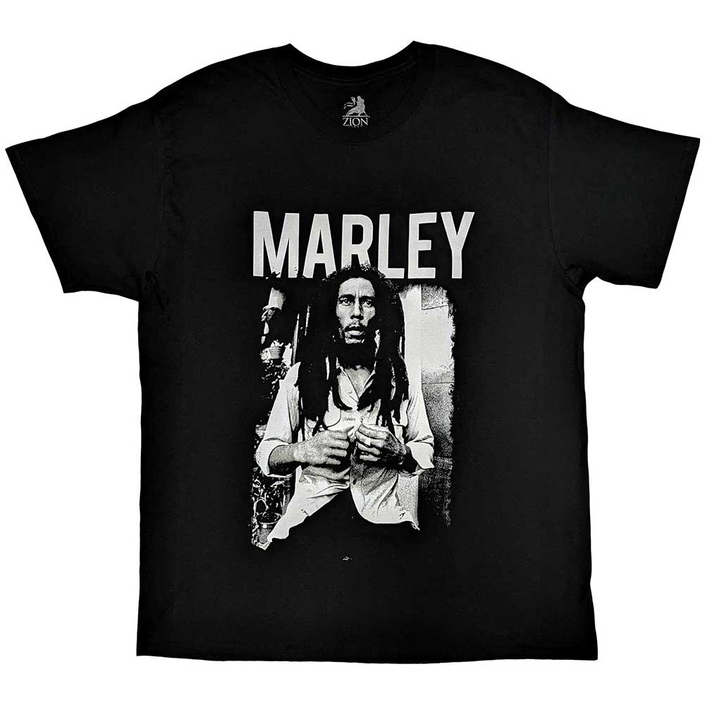 Bob Marley Unisex T-Shirt: Black & White (Black)