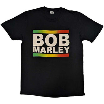 Bob Marley Unisex T-Shirt: Rasta Band Block (Black)