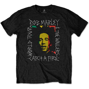 Bob Marley Unisex T-Shirt: Rasta Scratch (Black)