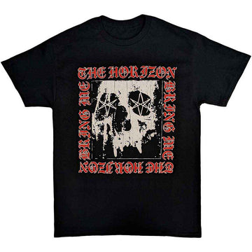 Bring Me The Horizon Unisex T-Shirt: Metal Logo Skull (Black)