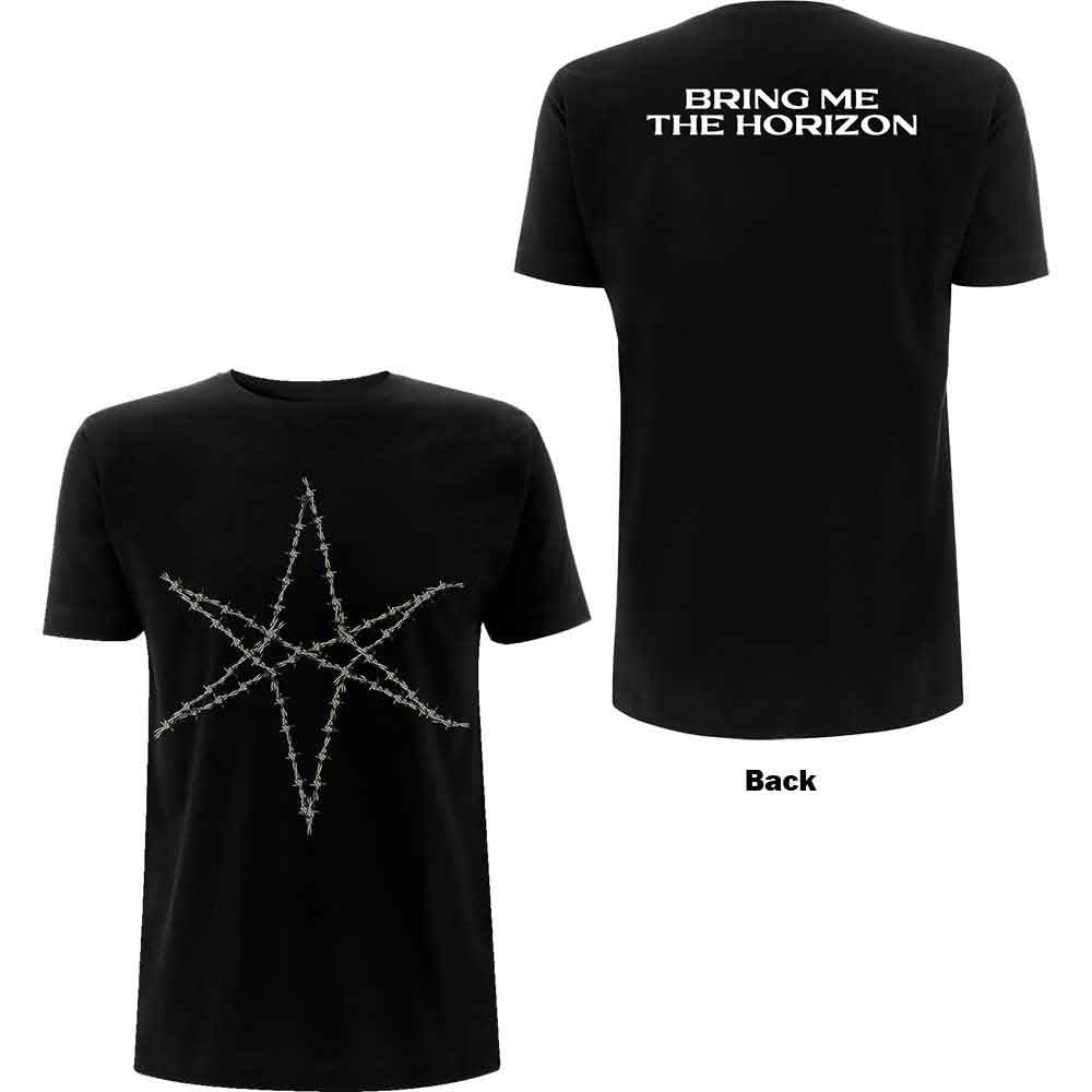 Bring Me The Horizon Unisex T-Shirt: Barbed Wire (Back Print) - Black
