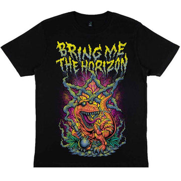 Bring Me The Horizon Unisex T-Shirt: Smoking Dinosaur (Black)
