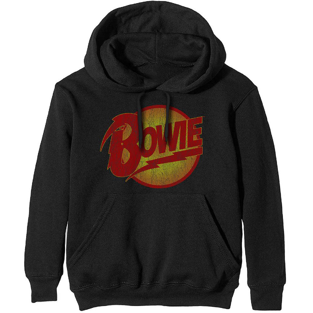 David Bowie Unisex Pullover Hoodie: Vintage Diamond Dogs Logo (Black)
