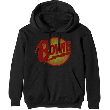 David Bowie Unisex Pullover Hoodie: Vintage Diamond Dogs Logo (Black)