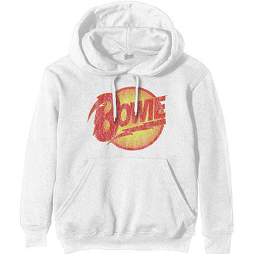 David Bowie Unisex Pullover Hoodie: Vintage Diamond Dogs Logo (White)