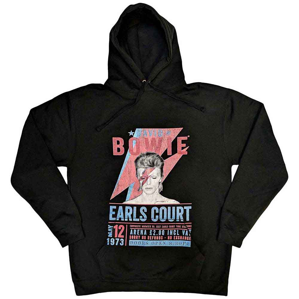David Bowie Unisex Pullover Hoodie: Earls Court '73 (Black)