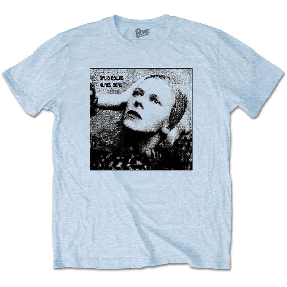 David Bowie Unisex T-Shirt: Hunky Dory Mono (Light Blue)