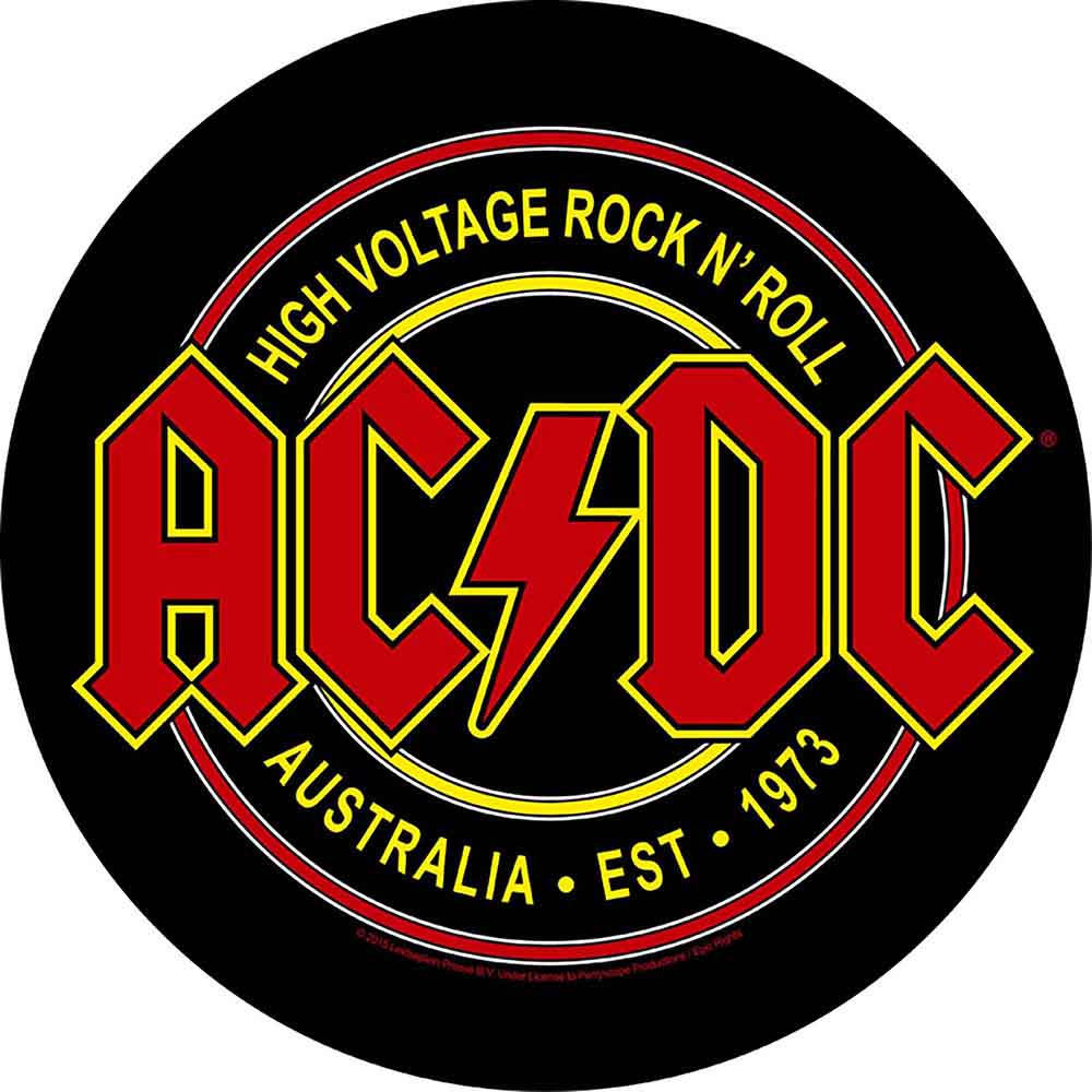 AC/DC Back Circular Patch: High Voltage Rock N Roll