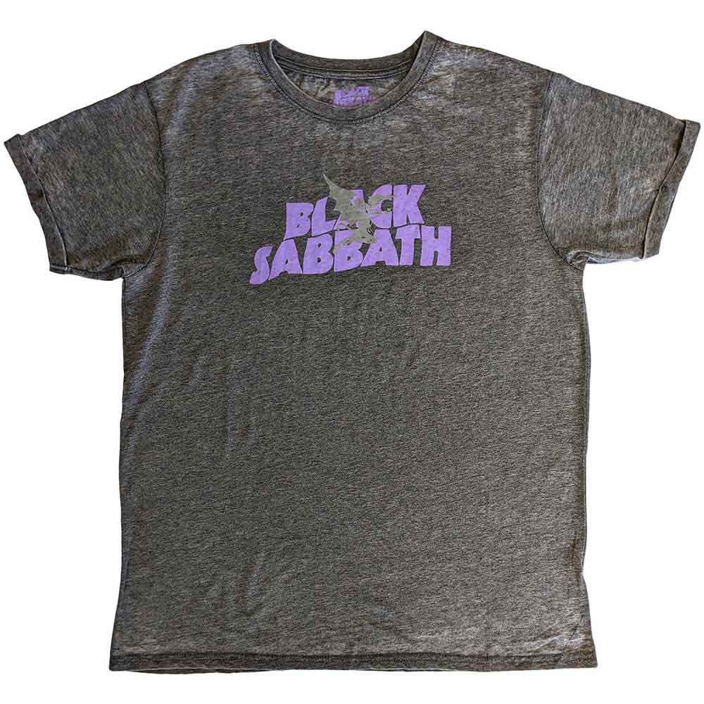 Black Sabbath Unisex Burnout T-Shirt: Logo & Daemon (Charcoal Grey)