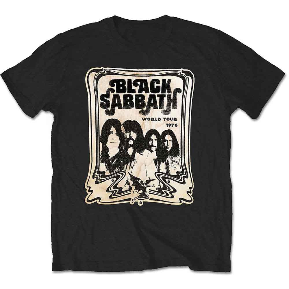 Black Sabbath Unisex T-Shirt: World Tour 1978 (Black)
