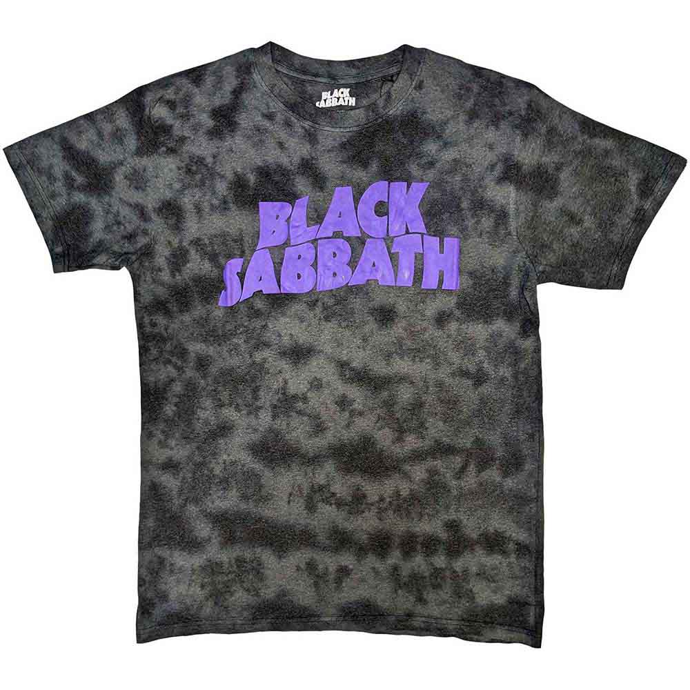 Black Sabbath Unisex T-Shirt: Wavy Logo (Wash Collection) - Black