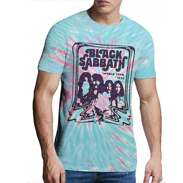 Black Sabbath Unisex T-Shirt: World Tour '78 (Green) (Wash Collection)