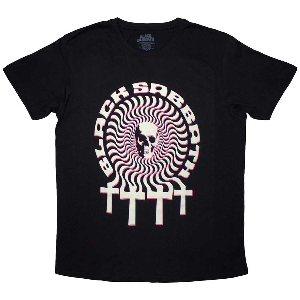 Black Sabbath Unisex T-Shirt: Hypnotic Skull (Black)