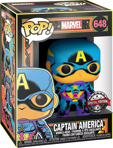 Marvel: Black Light - Captain America - Special Edition Bobble-Head Funko Pop! (648)