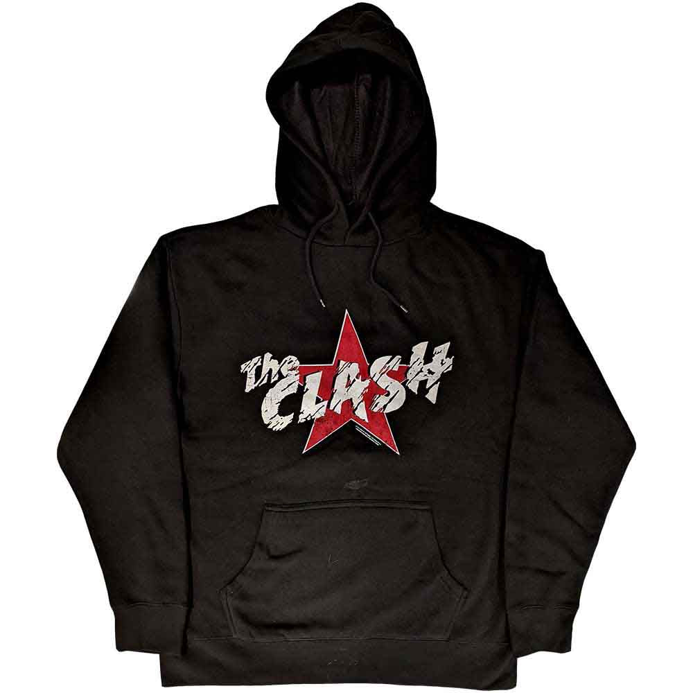 The Clash Unisex Pullover Hoodie: Star Logo (Black)