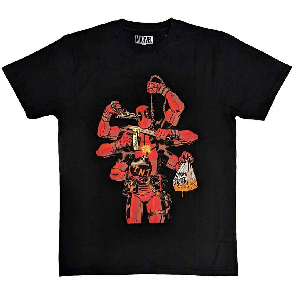 Marvel Comics Unisex T-Shirt: Deadpool Arms (Black)