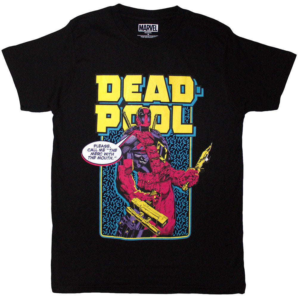 Marvel Comics Unisex T-Shirt: Deadpool Comic Merc (Black)