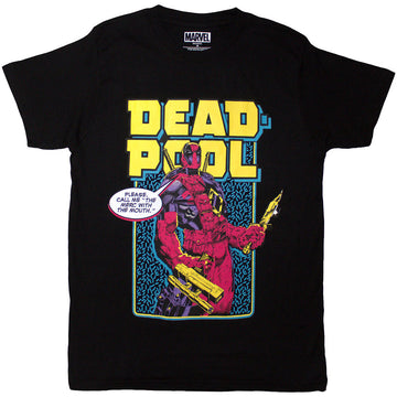 Marvel Comics Unisex T-Shirt: Deadpool Comic Merc (Black)