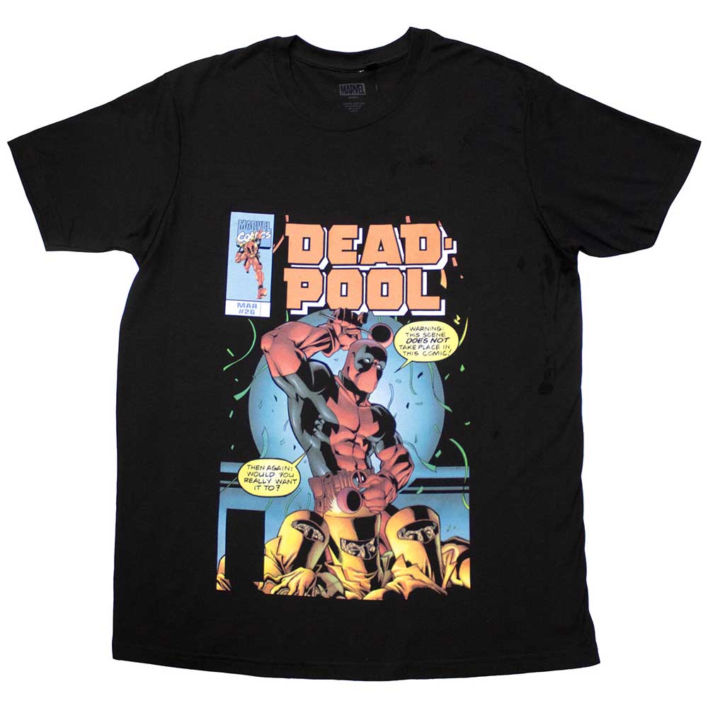 Marvel Comics Unisex T-Shirt: Deadpool Bubble Text (Black)