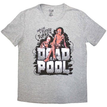 Marvel Comics Unisex T-Shirt: Deadpool Plucked Turkey (Grey)