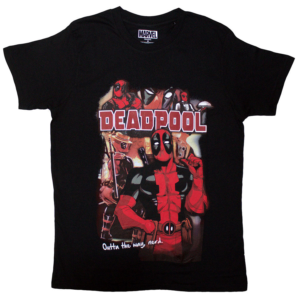 Marvel Comics Unisex T-Shirt: Deadpool Outta The Way Nerd (Black)