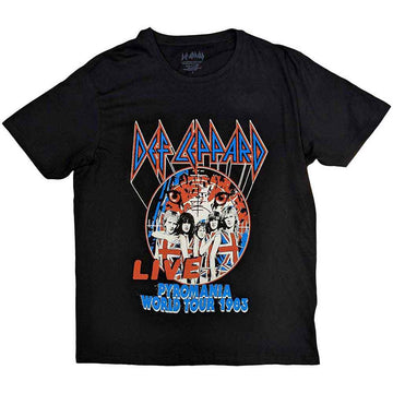 Def Leppard Unisex T-Shirt: Pyro World Tour (Black)