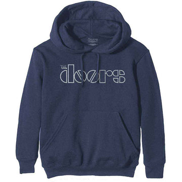 The Doors Unisex Pullover Hoodie: Logo (Navy Blue)