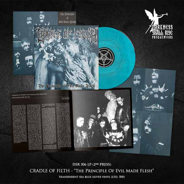 Cradle of Filth - The Principle Of Evil Made Flesh (Reissue with Double-sided A2 Poster) - LP - Transparent Sea Blue Vinyl
