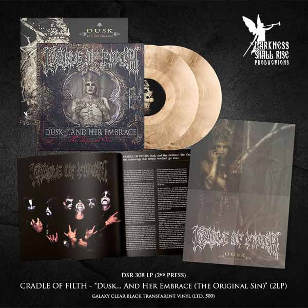 Cradle of Filth - Dusk ... and her Embrace - The Original Sin (Reissue with Double-sided A2 Poster) - 2LP - Transparent Galaxy Clear/Black Vinyl