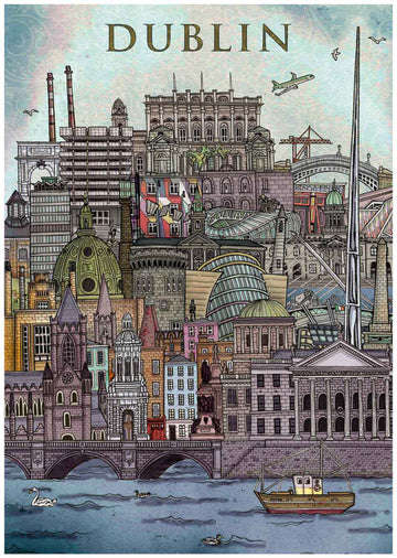 Dublin City Skyline - Mini Poster