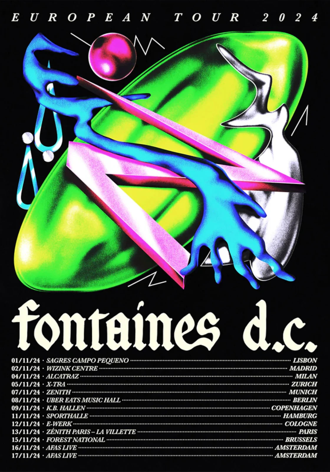Fontaines D.C. - European Tour 2024 - Mini Poster