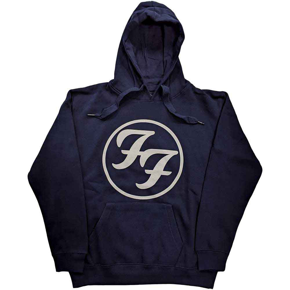 Foo Fighters Unisex Pullover Hoodie: FF Logo (Navy Blue)