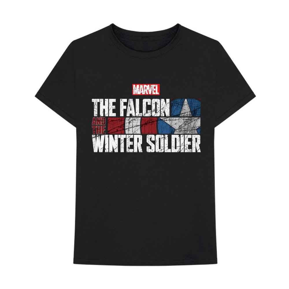 Marvel Comics Unisex T-Shirt: Falcon & Winter Soldier Text Logo (Black)