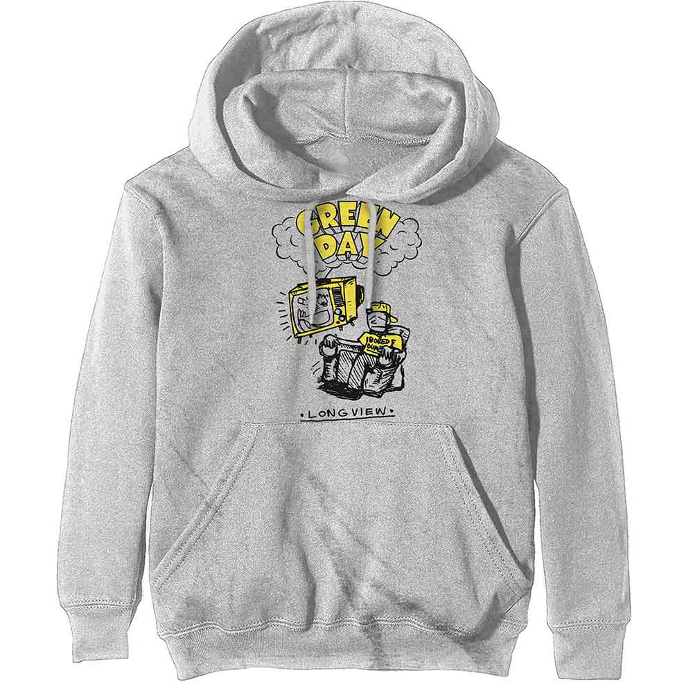 Green Day Unisex Pullover Hoodie: Longview Doodle (Off White)