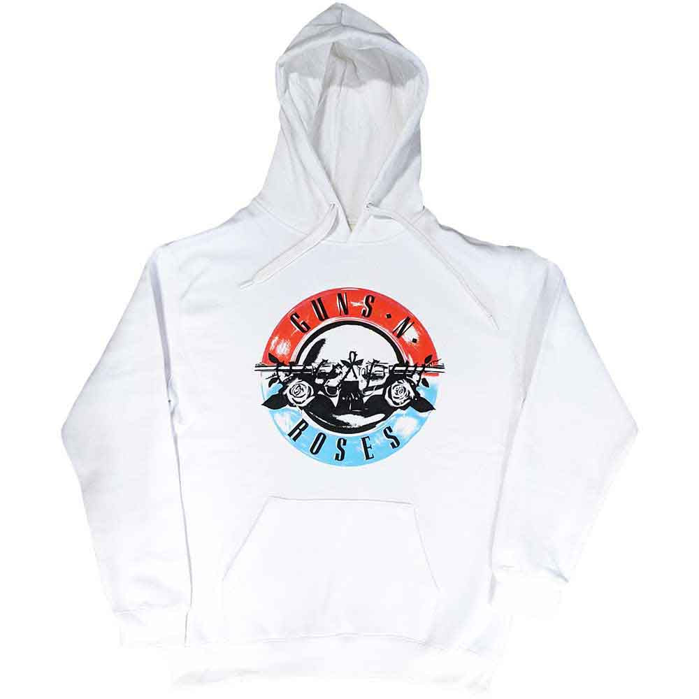 Guns N' Roses Unisex Pullover Hoodie: Motorcross Logo (White)