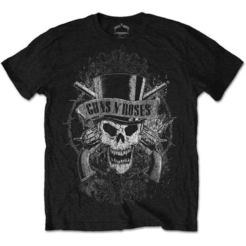 Guns N' Roses Unisex T-Shirt: Faded Skull - Black