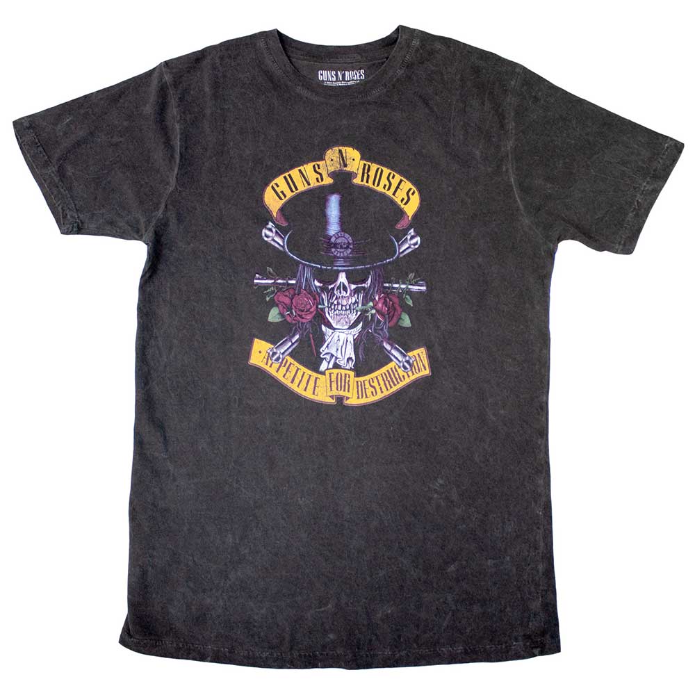 Guns N' Roses Unisex T-Shirt: Appetite Washed (Dip-Dye On Black) (Wash Collection)