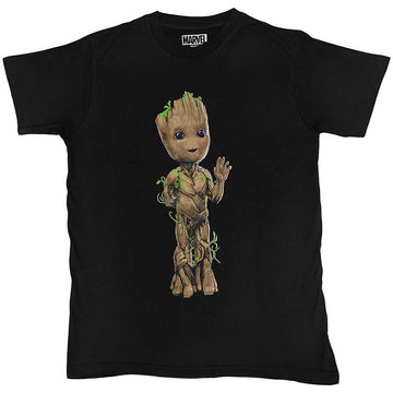 Marvel Comics Unisex T-Shirt: Guardians of the Galaxy Groot Wave (Black)