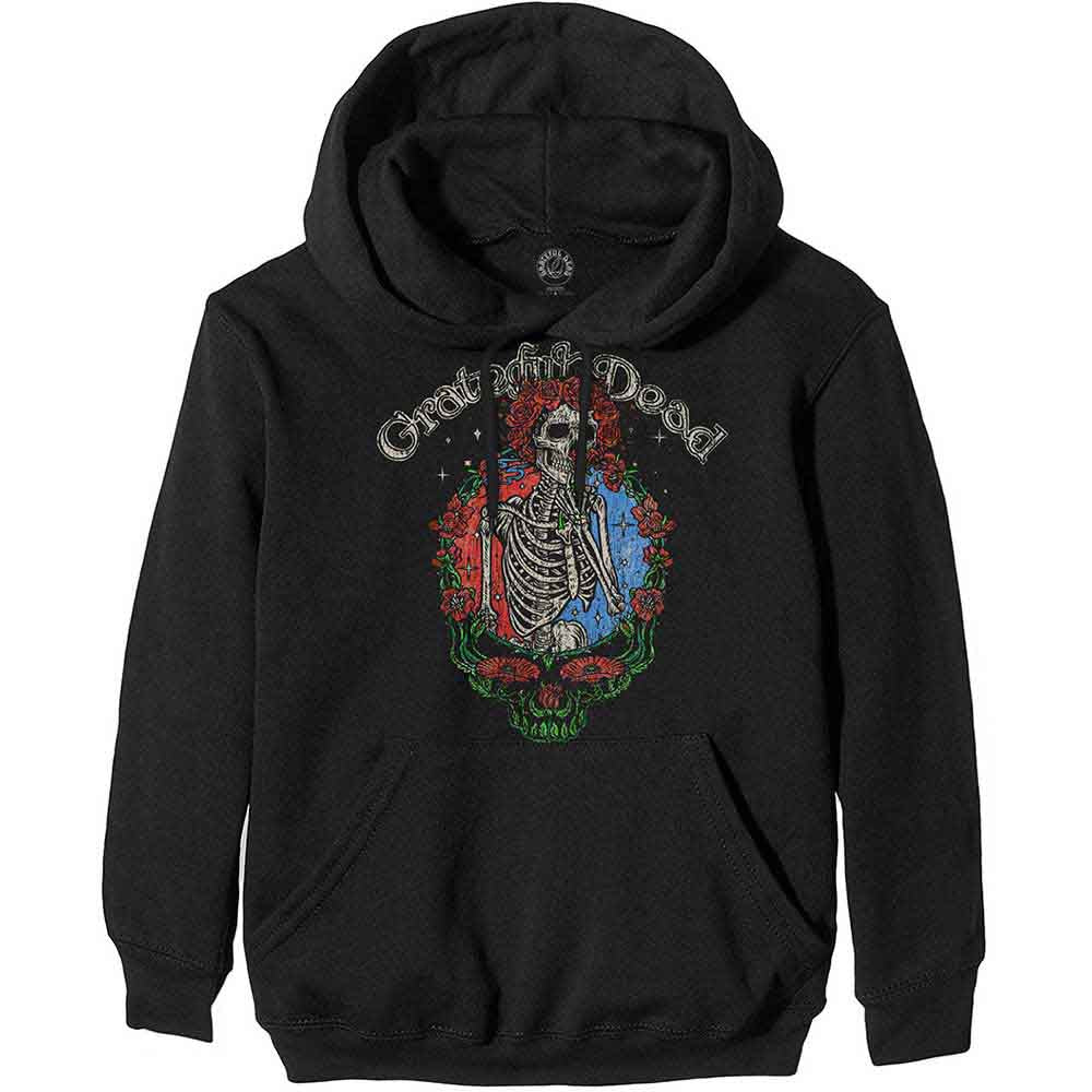 Grateful Dead Unisex Pullover Hoodie: Floral Stealie (Black)